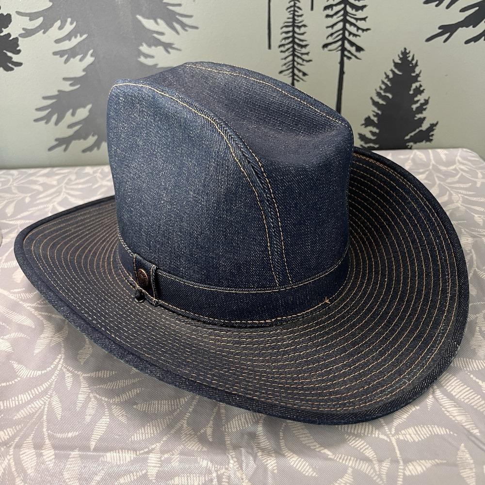 Vintage Levi's Strauss Denim Cowboy Western Hat Rodeo USA Made 7 1/2